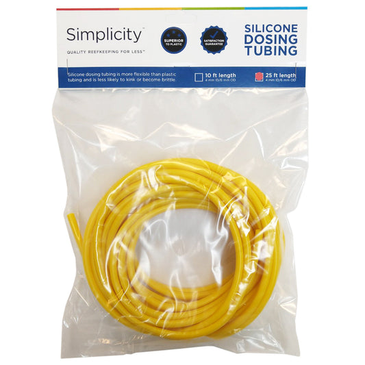 Simplicity Heavy-Duty Silicone Dosing Pump Tubing - Yellow - 25 Feet