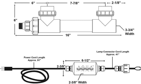 Aqua Ultraviolet Classic 15 Watt Unit - 3/4" Black
