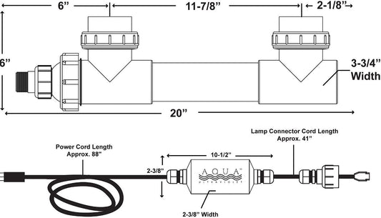 Aqua Ultraviolet Classic 25 Watt Unit - 3/4" Black