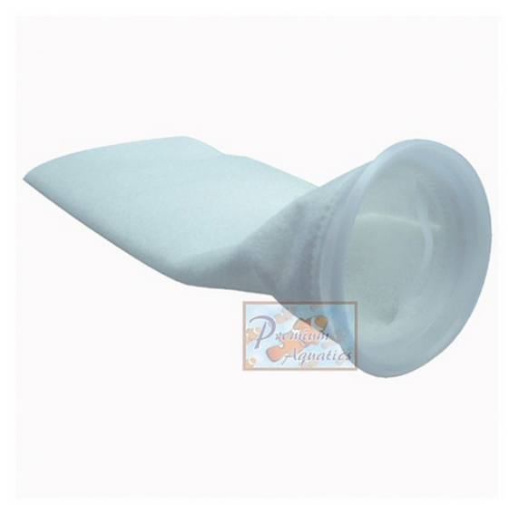 Premium Aquatics 200 Micron Felt Filter Sock - 4” x 8” with Plastic Ring
