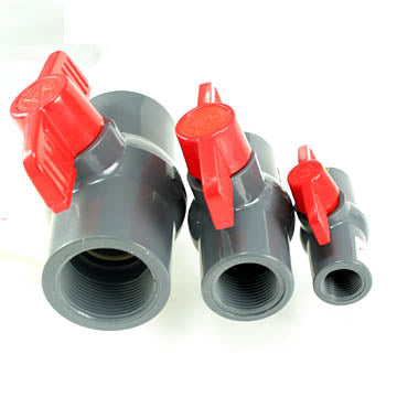 DURA PVC Valve - T1-015G - 1-1/2 inch Compact Ball Valve - Grey