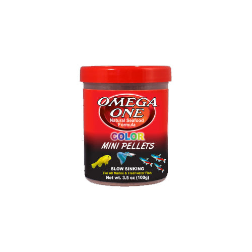 Omega One Color Mini Sinking Pellets Fish Food 3.5 oz