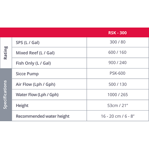Red Sea RSK 300 Reefer Protein Skimmer