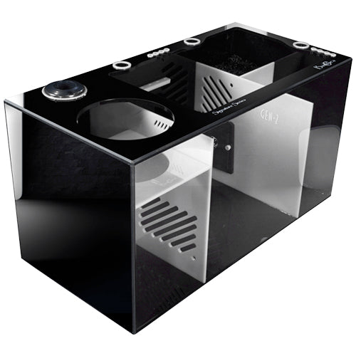 Bashsea 30x15x16" Tuxedo Signature Series Sump - BLACK & WHITE