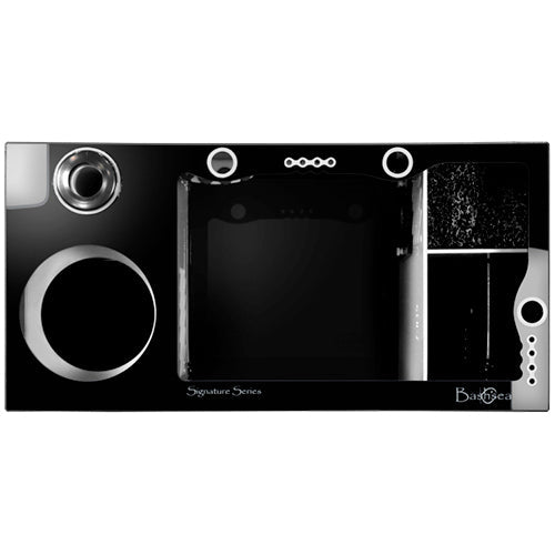 Bashsea 30x15x16" Tuxedo Signature Series Sump - BLACK & WHITE