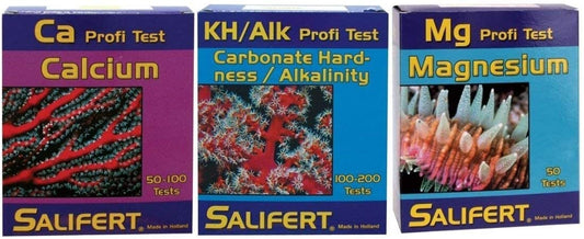 Salifert Reef Test Kit Combo - Includes Calcium, Alkalinity, and Magnesium