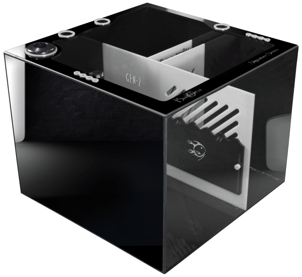 Bashsea 20x20x16" CUBE Signature Series Sump - BLACK & WHITE