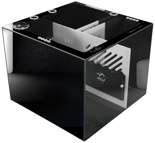 Bashsea 20x20x16" CUBE Signature Series Sump - BLACK & WHITE