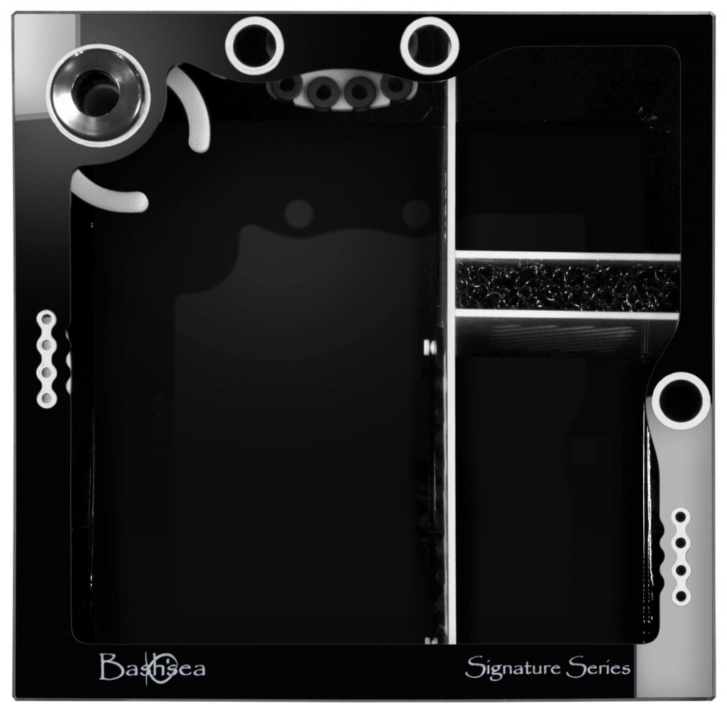 Bashsea 20x20x16" CUBE Signature Series Sump - BLACK & WHITE