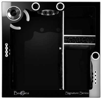 Bashsea 20x20x16" CUBE Signature Series Sump - BLACK & WHITE