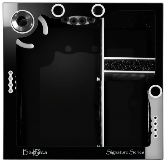 Bashsea 20x20x16" CUBE Signature Series Sump - BLACK & WHITE