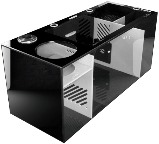 Bashsea 36x15x16" Tuxedo Signature Series Sump GEN 2 - BLACK & WHITE