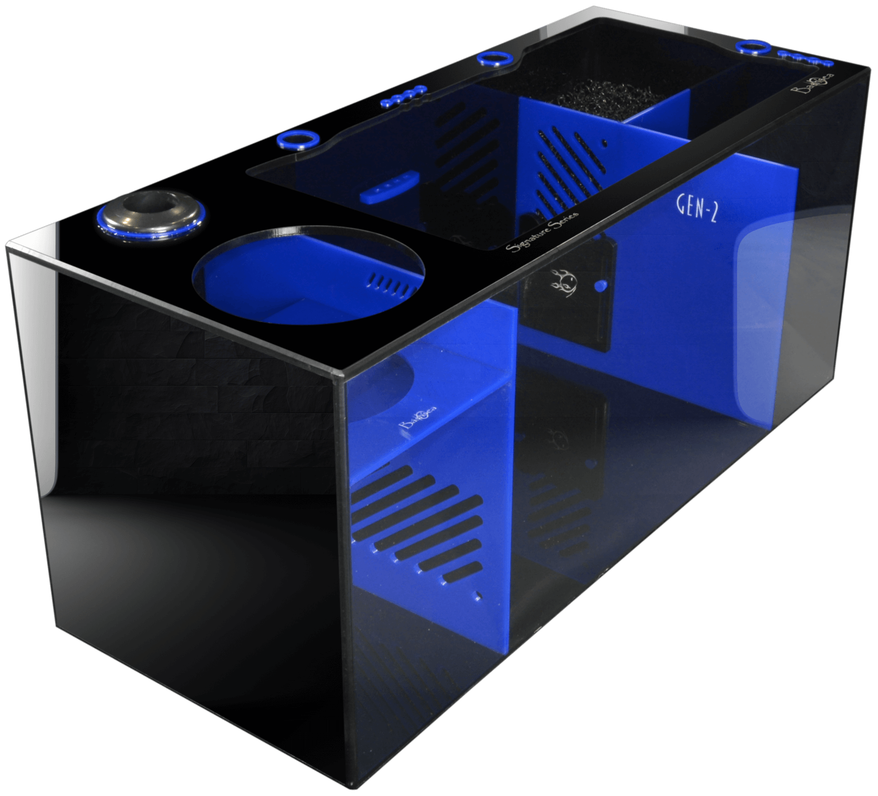 Bashsea 36x15x16" Royal Signature Series Sump - Black & BLUE