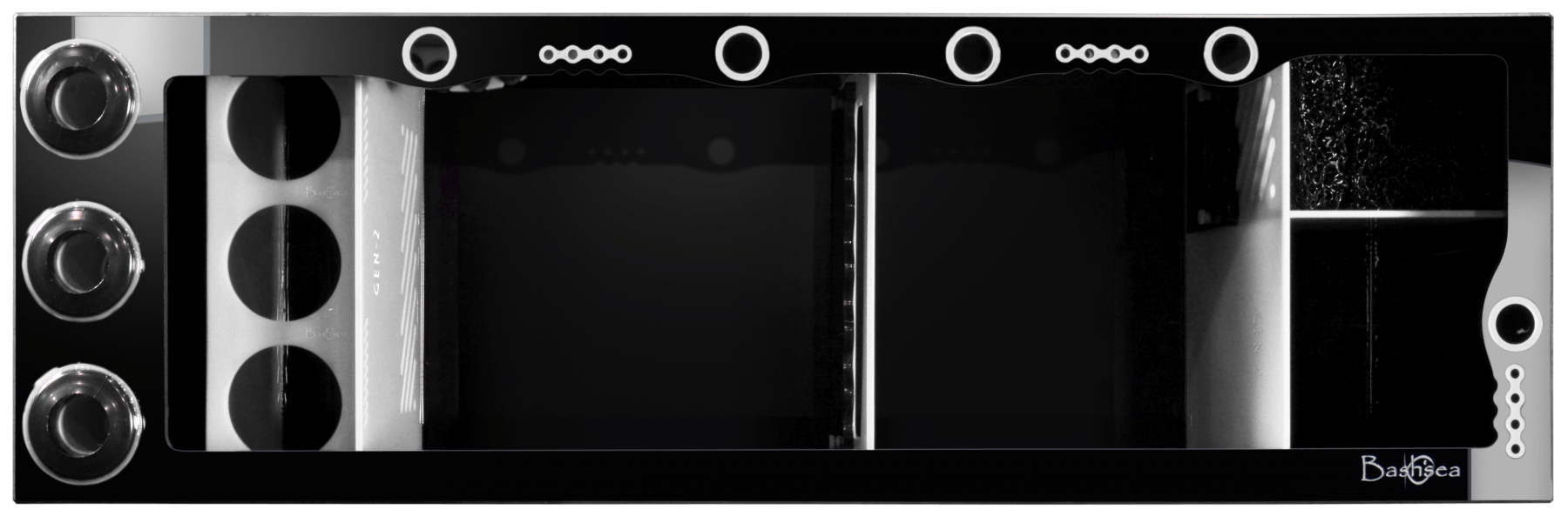 Bashsea 48x15x16" Tuxedo Signature Series Sump GEN 2 - BLACK & WHITE