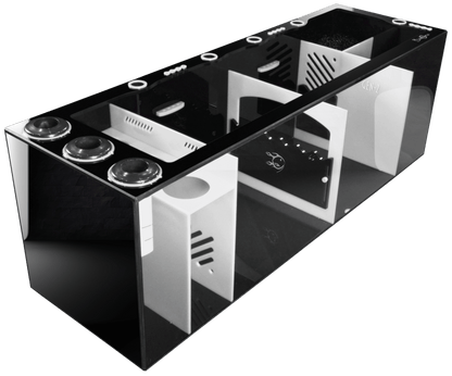 Bashsea 48x15x16" Tuxedo Signature Series Sump GEN 2 - BLACK & WHITE