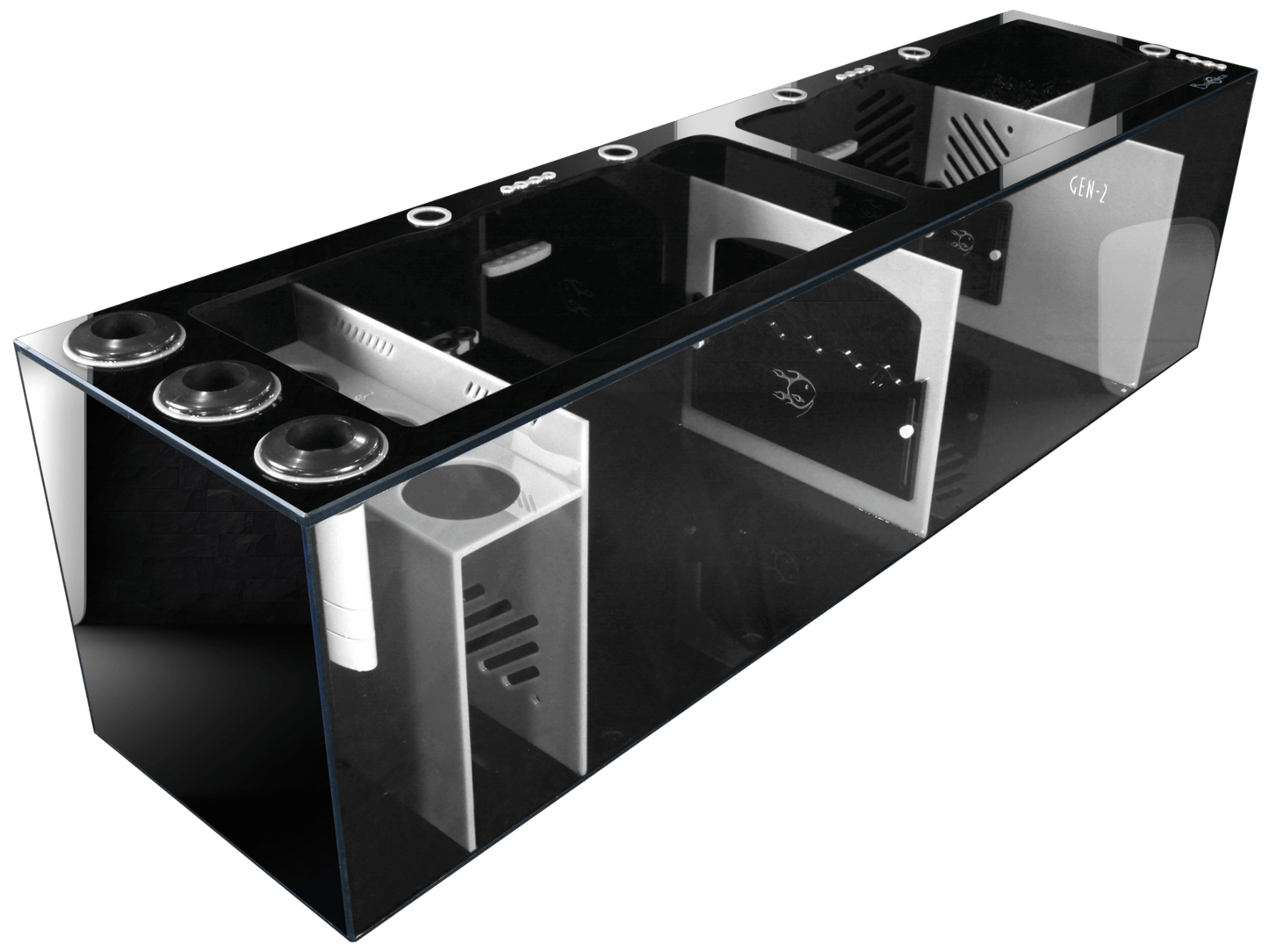 Bashsea 60x15x16" Tuxedo Signature Series Sump - BLACK&WHITE - Includes Freight