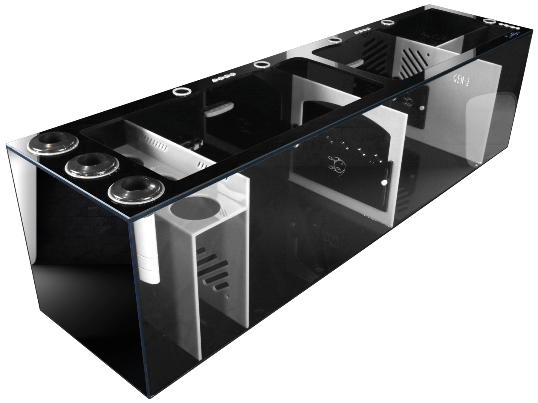 Bashsea 60x15x16" Tuxedo Signature Series Sump - BLACK&WHITE - Includes Freight
