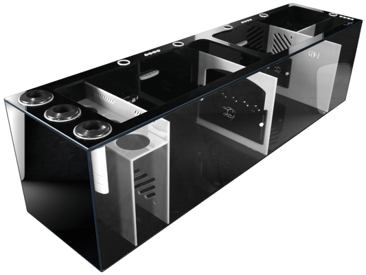 Bashsea 60x15x16" Tuxedo Signature Series Sump - BLACK&WHITE - Includes Freight