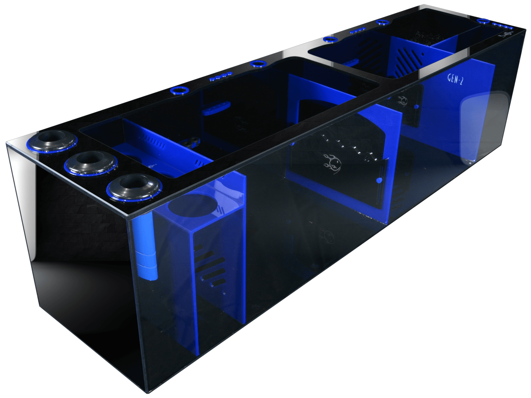 Bashsea 60x15x16" Royal Signature Series Sump - BLUE & BLACK - Includes Freight