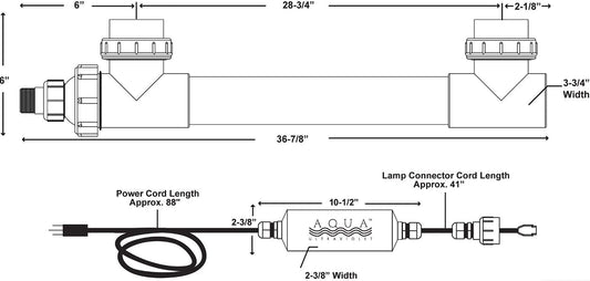 Aqua Ultraviolet Classic 40 Watt Unit - 3/4" Black