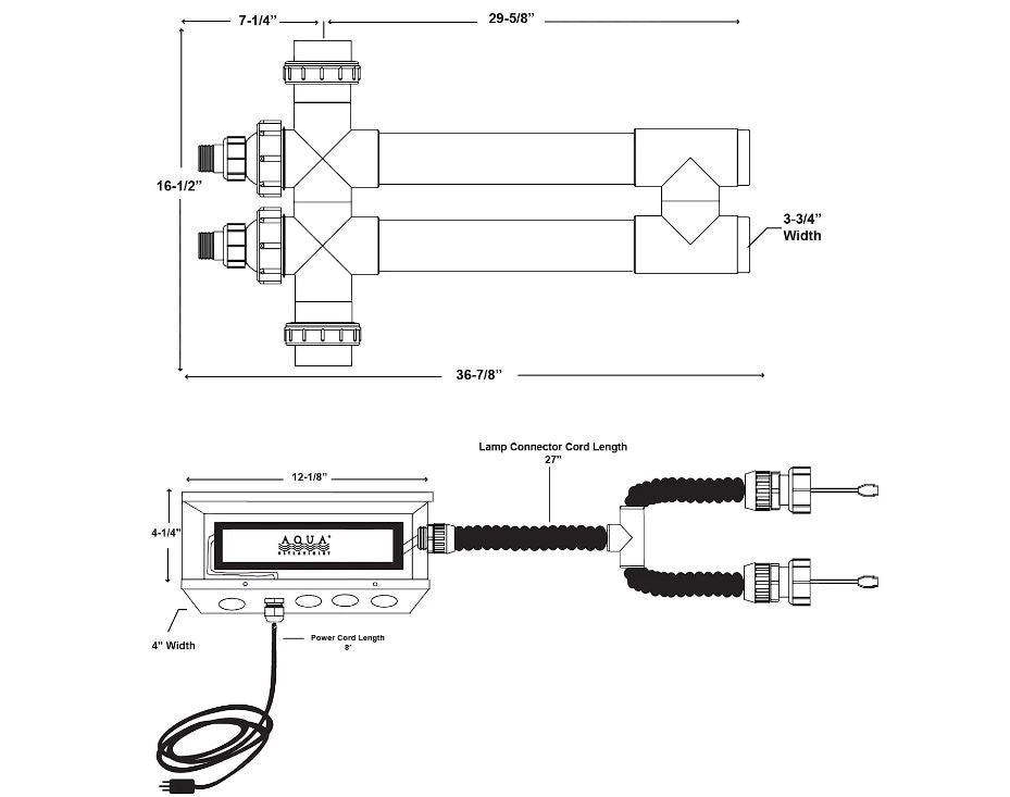 Aqua Ultraviolet Classic 80 Watt - 2" Black