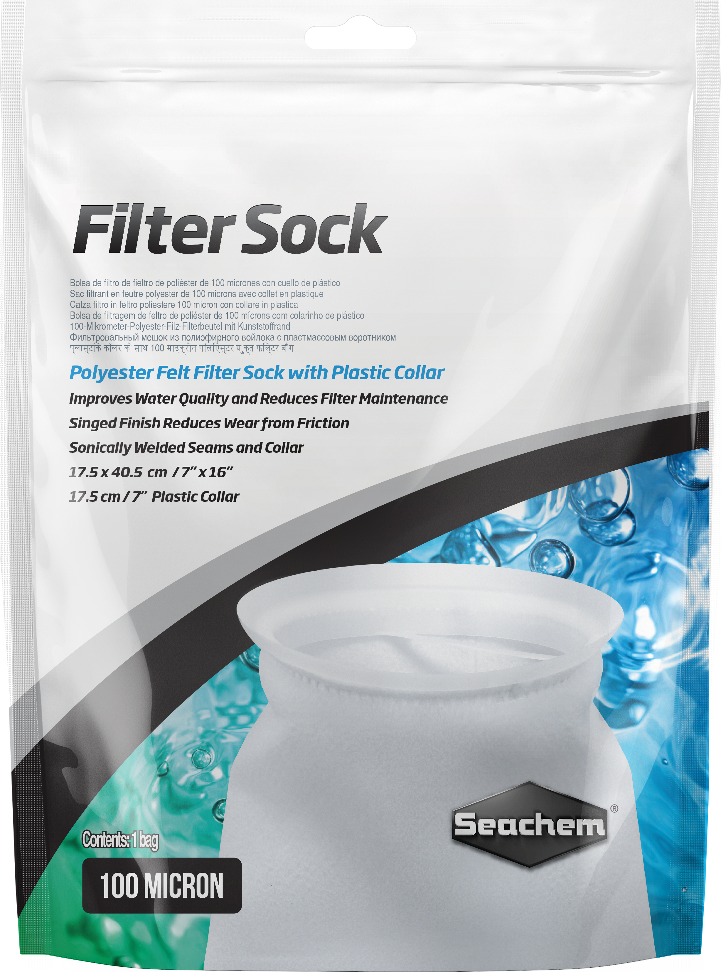 Seachem Filter Sock - 100 micron 7x16"