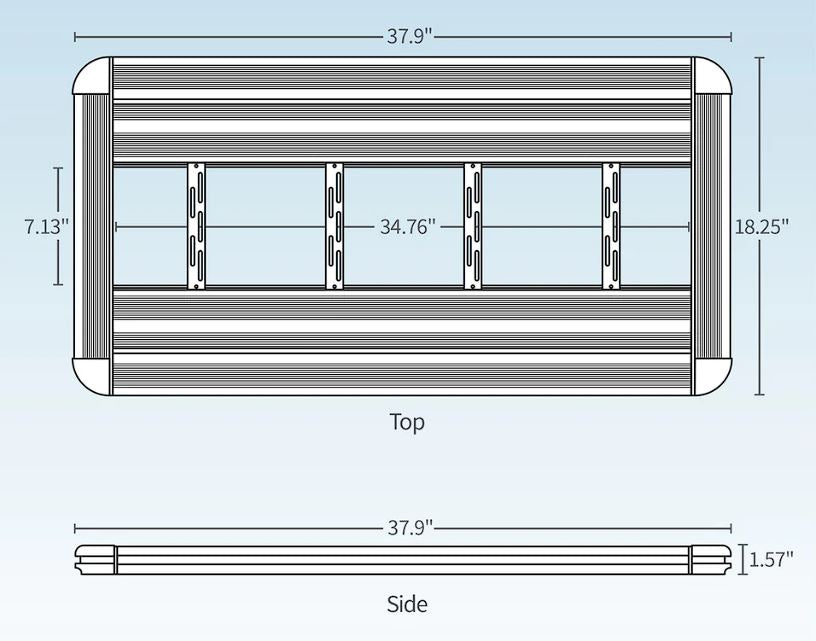 Light 36 IN T5HO G3 Hybrid 4 Lamp BLK (Lamps Not Included)