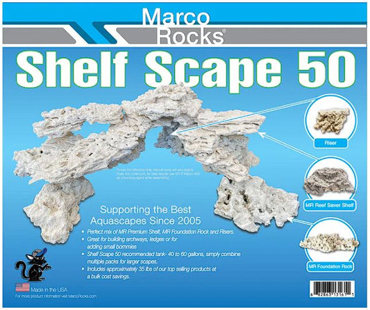 MarcoRocks Shelf Scape 50 Dry Live Rock Kit (40lbs)