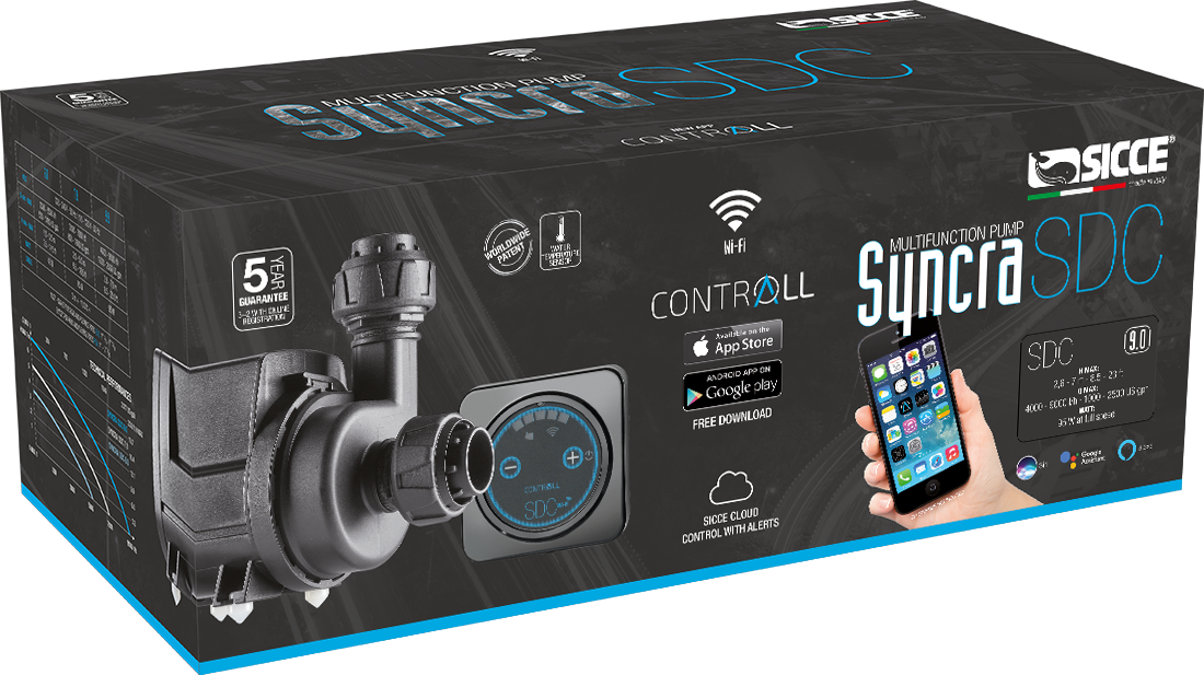 Sicce Syncra Wi-Fi SDC 9.0 Controllable Pump - 1000-2500gph
