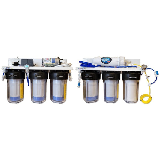 500 GPD 7-Stage RO/DI Blue Fin PRO Light Commercial System w/Booster Pump - AquaFX