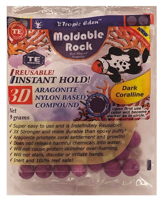 Tropic Eden 3D Moldable Rock - Dark Coralline 9 gram sample