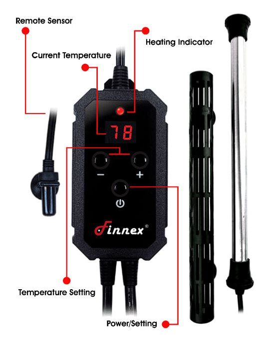 Finnex STE-400 Digital control 400W Titanium Heater-OPEN BOX RETURN