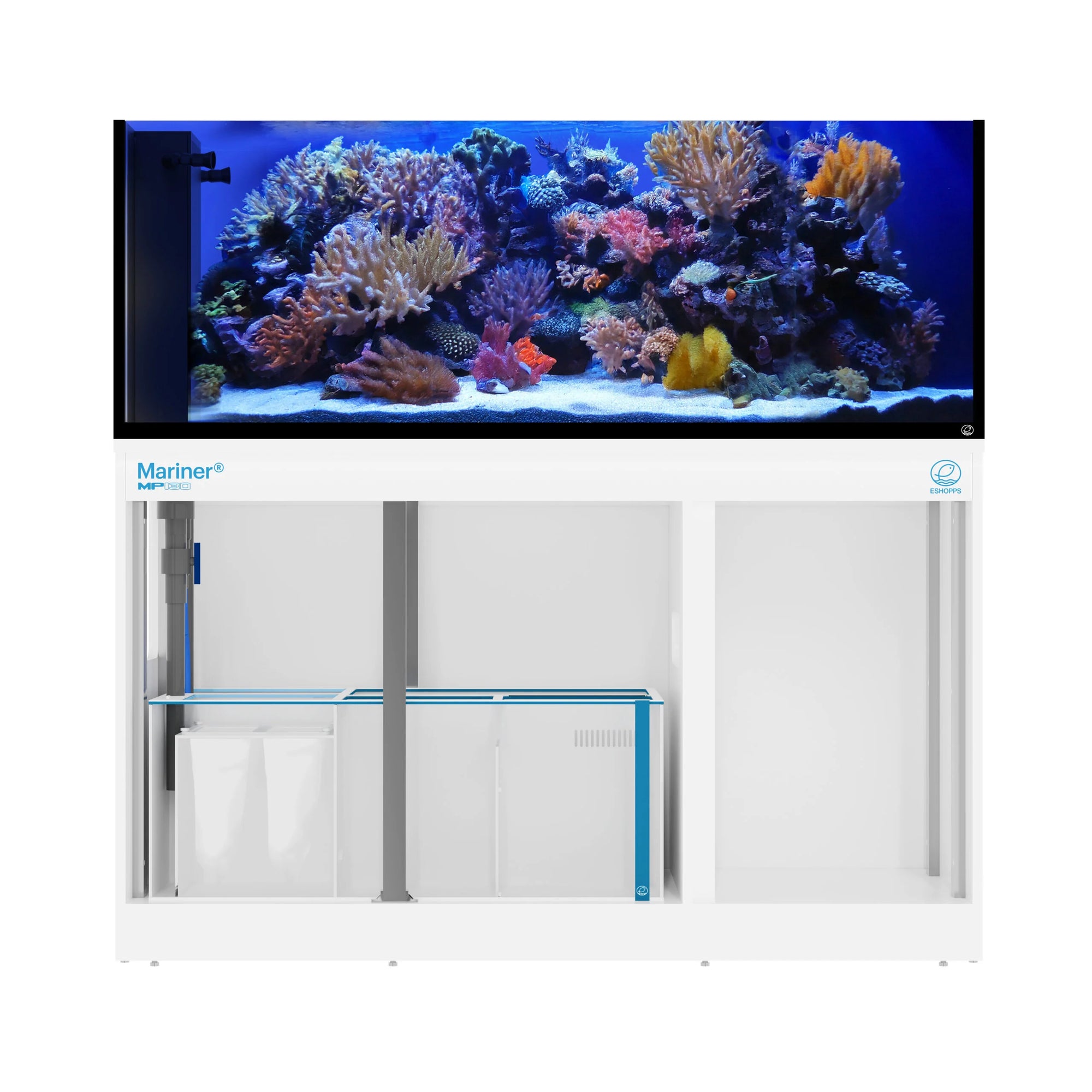 Eshopps Mariner Peninsula MP130 Rimless Reef Tank - White